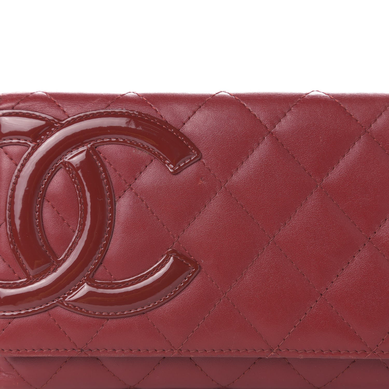 Chanel Calfskin Quilted Cambon Long Double Wallet Red 25 of 28
