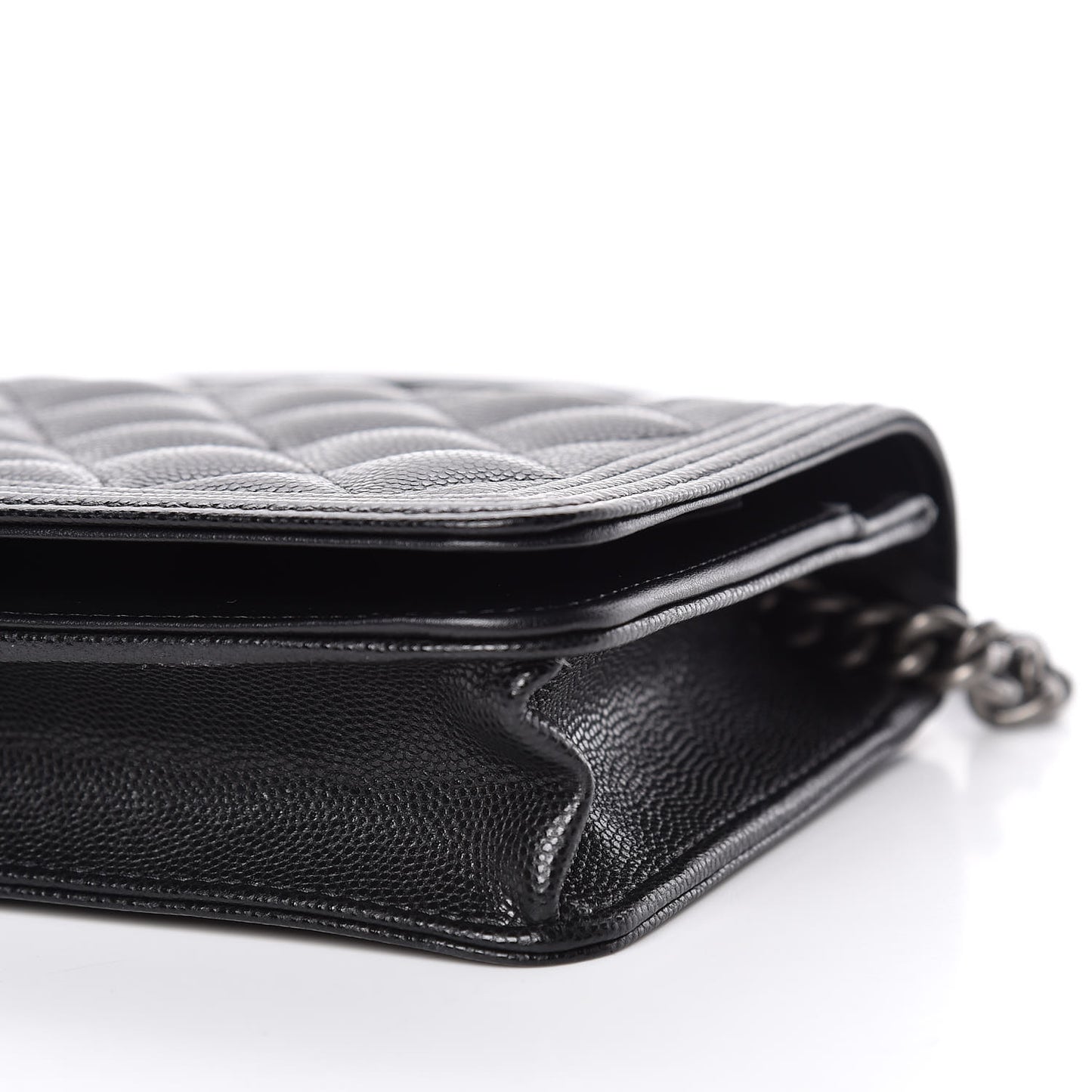 Caviar Quilted Boy Wallet On Chain WOC Black