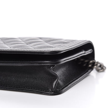 Chanel Caviar Quilted Boy Wallet On Chain WOC Black 6 of 12