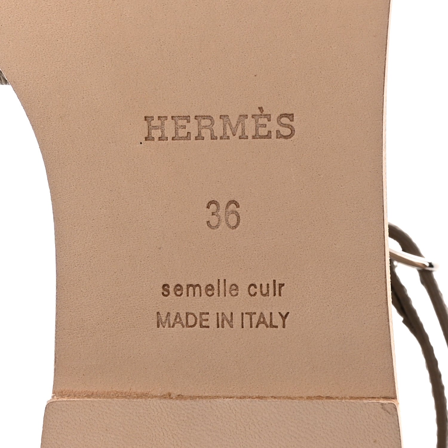 Hermes Epsom Santorini Sandals 36 Etoupe 6 of 13