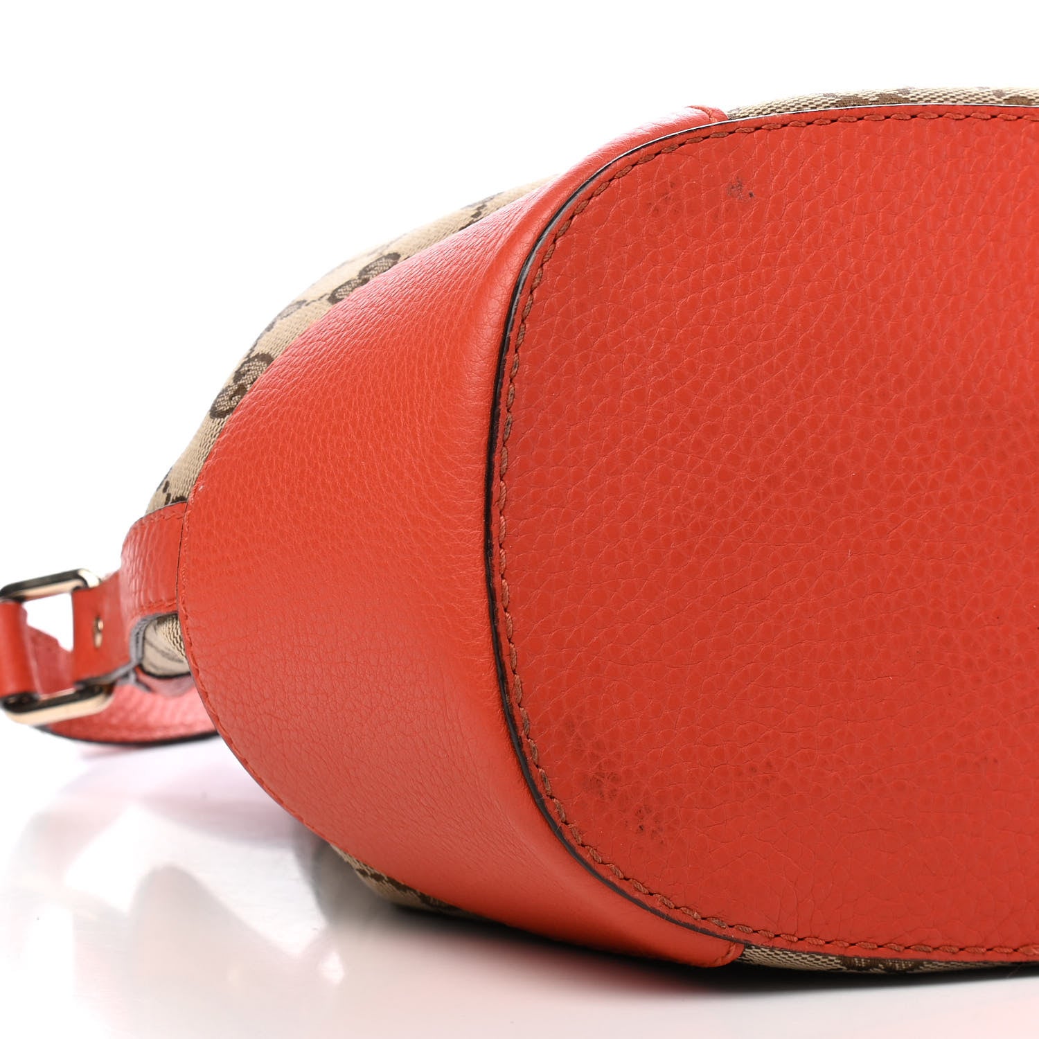 Gucci Monogram Cellarius Calfskin Bucket Bag Beige Ebony New Dark Orange 8 of 10