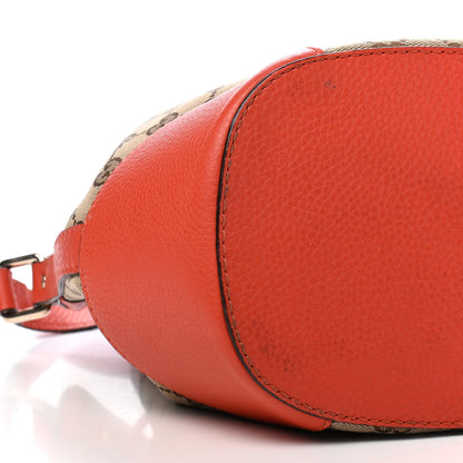 Gucci Monogram Cellarius Calfskin Bucket Bag Beige Ebony New Dark Orange 8 of 10