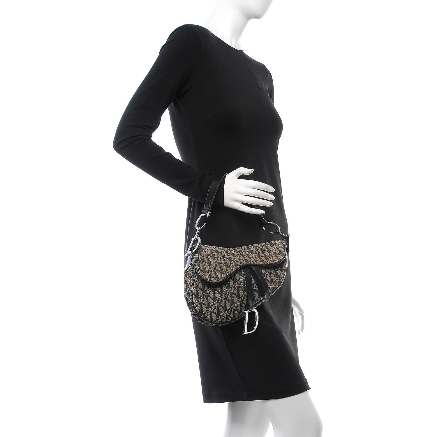 Christian Dior Monogram Saddle Bag Black 2 of 8