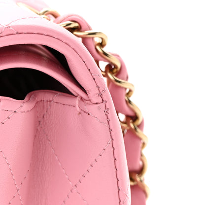 Chanel Lambskin Quilted Small Double Flap Pink 11 of 12