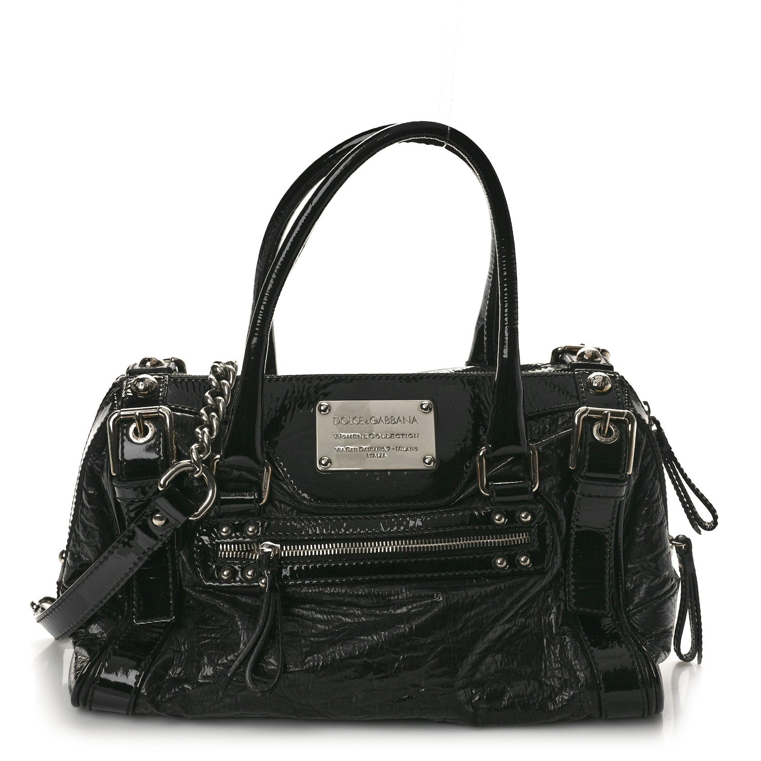 Dolce & Gabbana Naplak Vernice Miss Easy Way Boston Bag Black 1 of 10
