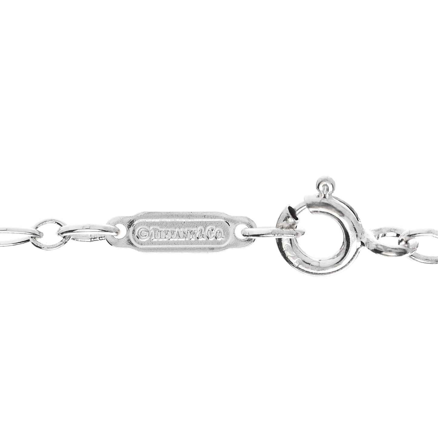 Sterling Silver Oval Key Pendant Link Necklace