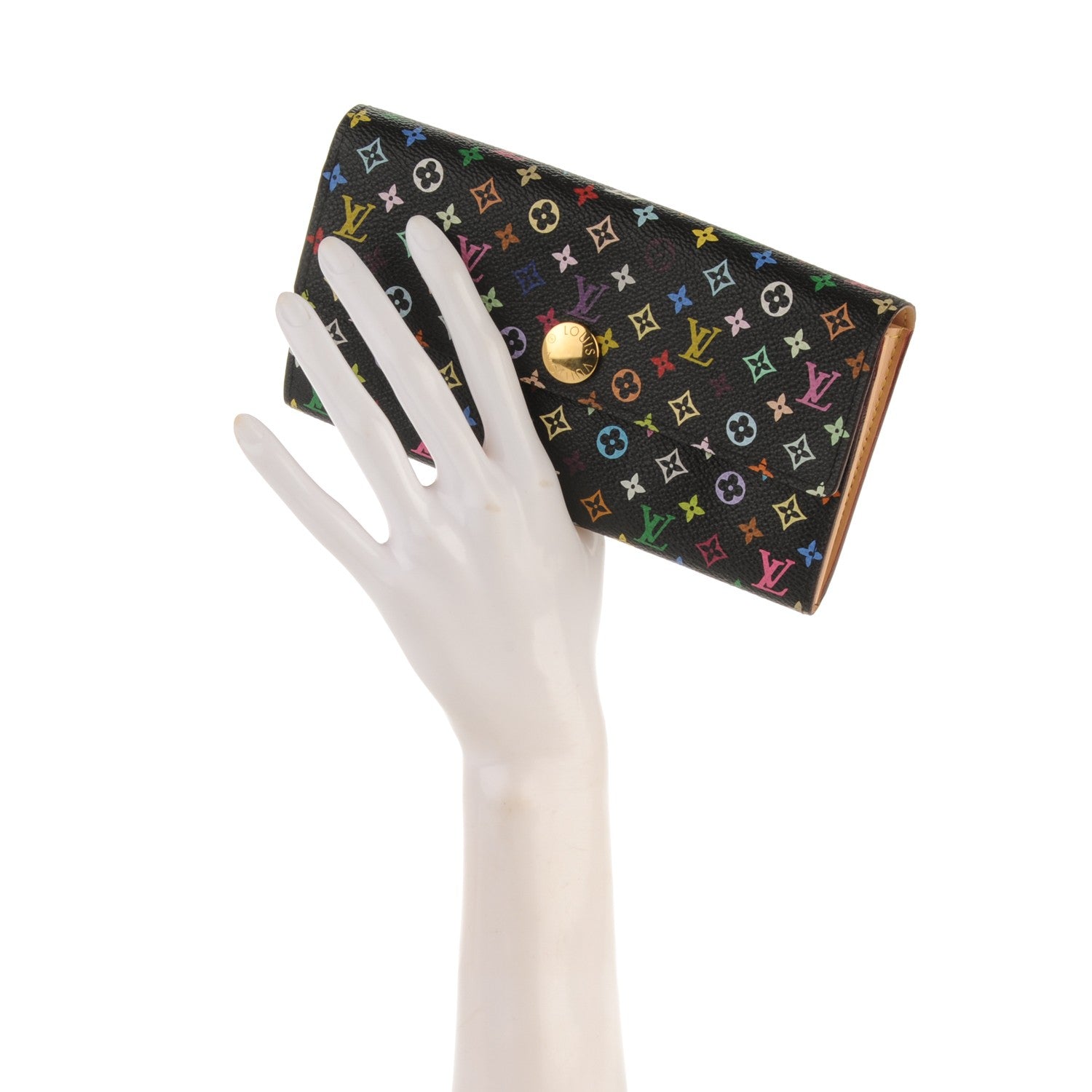 Louis Vuitton Monogram Multicolor Sarah Wallet Black 2 of 8