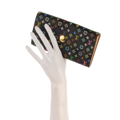 Louis Vuitton Monogram Multicolor Sarah Wallet Black 2 of 8