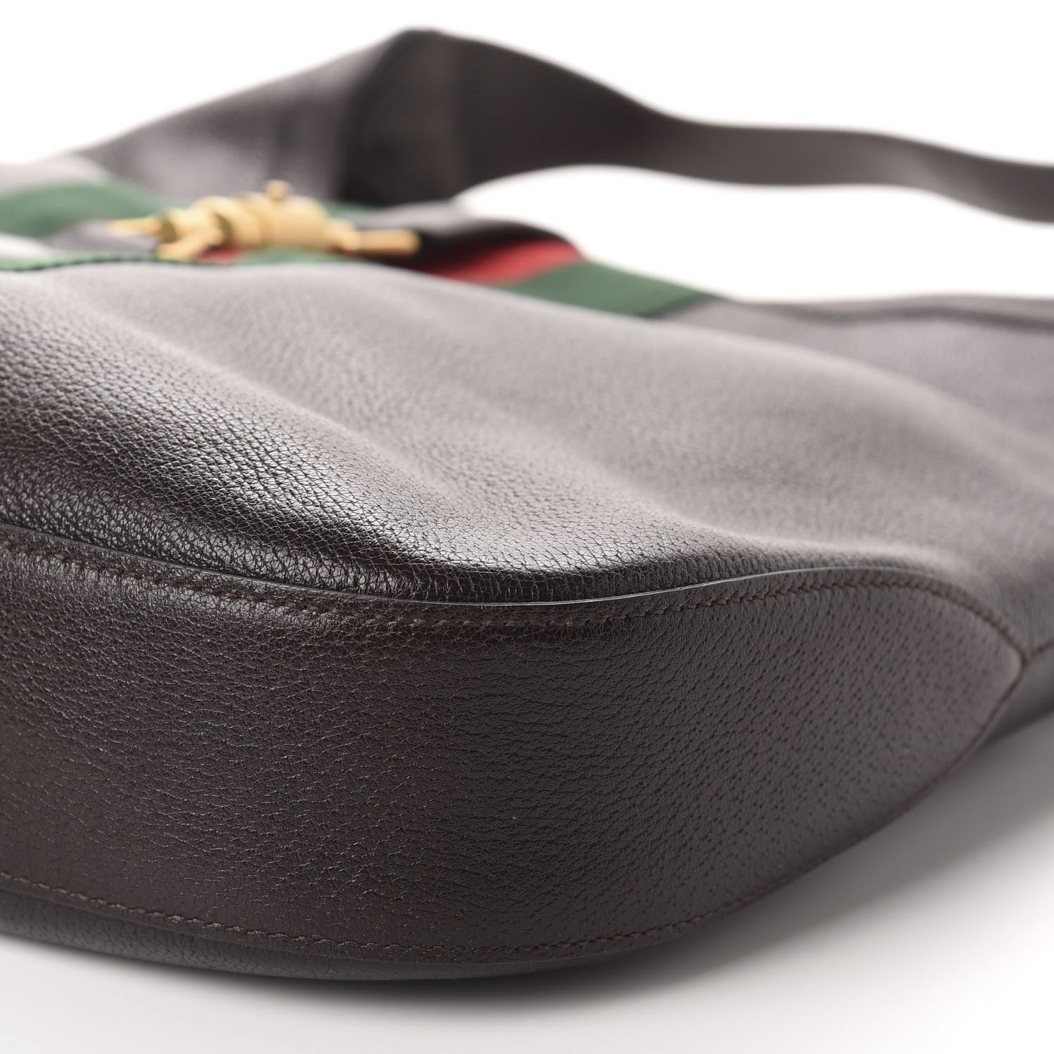 Gucci Soft Grained Calfskin Web Large Jackie Hobo Dark Brown 8 of 11