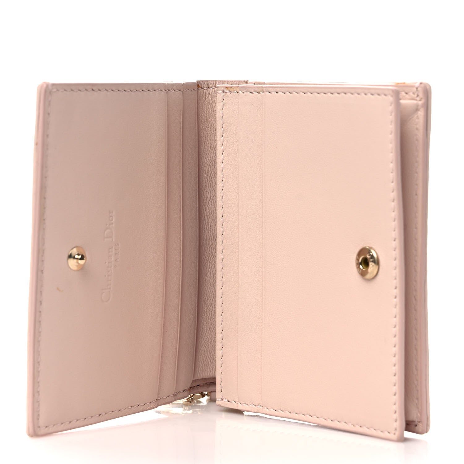 Christian Dior Lambskin Cannage Mini Lady Dior Wallet Aesthetic Beige 5 of 7