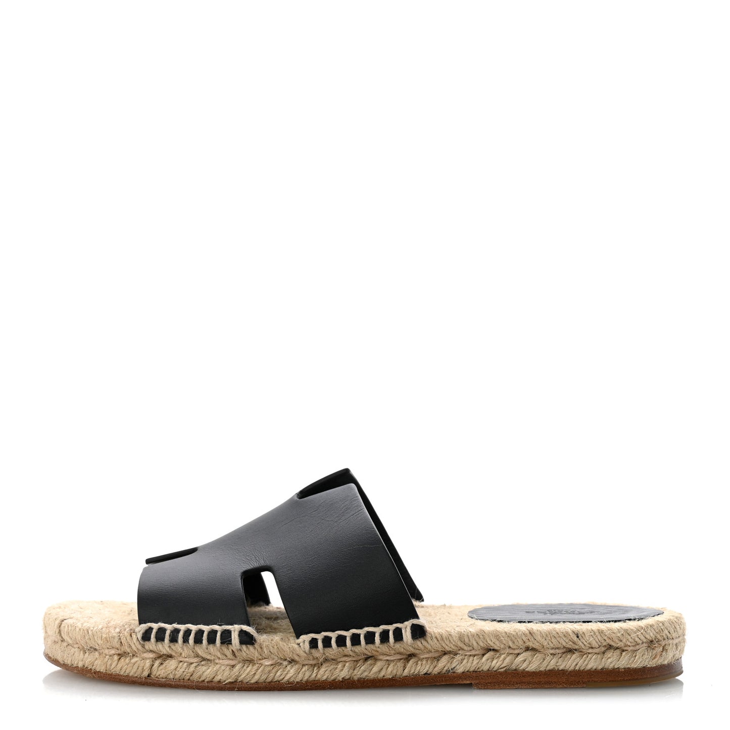 Calfskin Mens Antigua Espadrille Sandals 39 Black