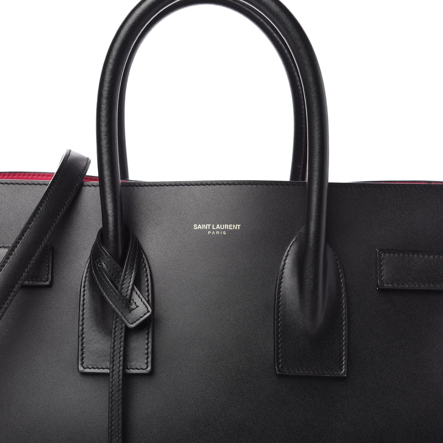 Saint Laurent Calfskin Small Sac De Jour Black Fuchsia 9 of 9