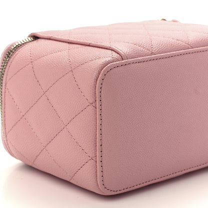 Chanel Caviar Quilted Small Vanity Case With Chain Pink 10 of 12