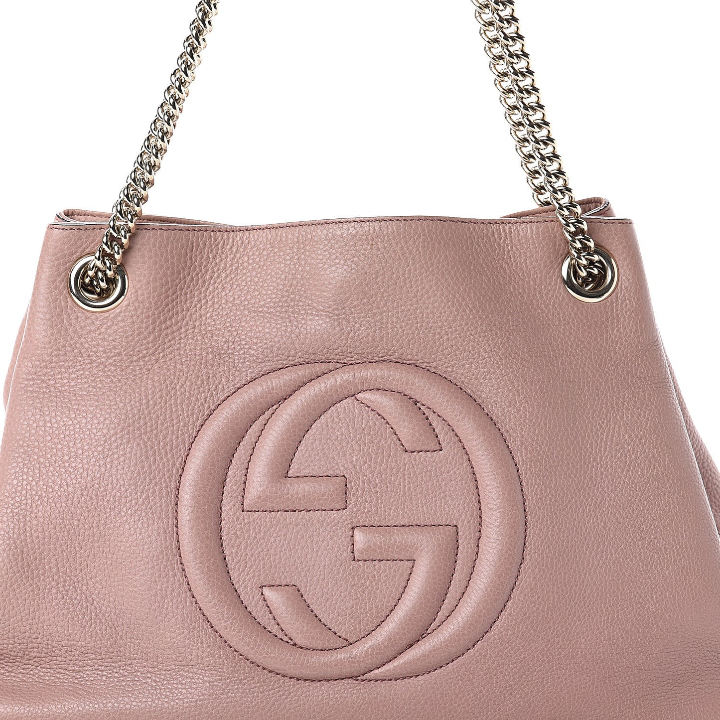 Pebbled Calfskin Medium Soho Chain Shoulder Bag Dark Cipria