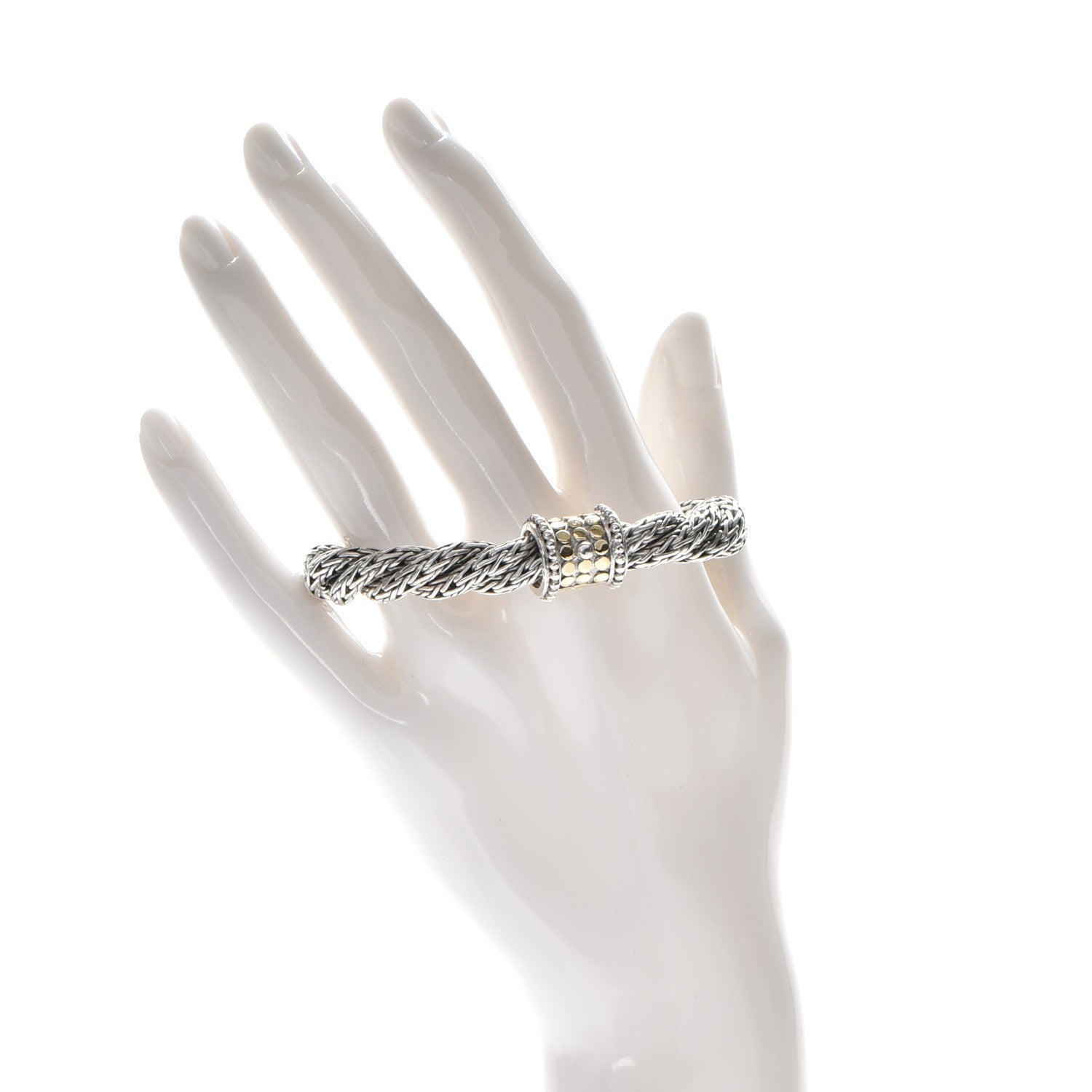 John Hardy Sterling Silver 18K Yellow Gold Classic Chain Dot Bracelet 2 of 4
