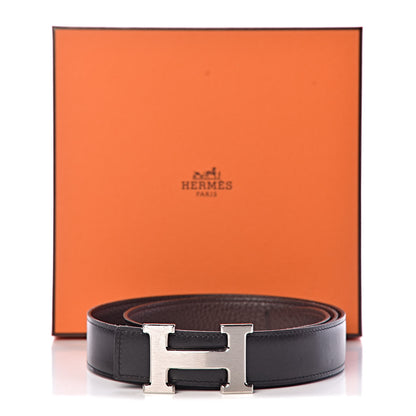 Hermes Box Togo 32mm H Belt 95 Black Chocolate 11 of 11