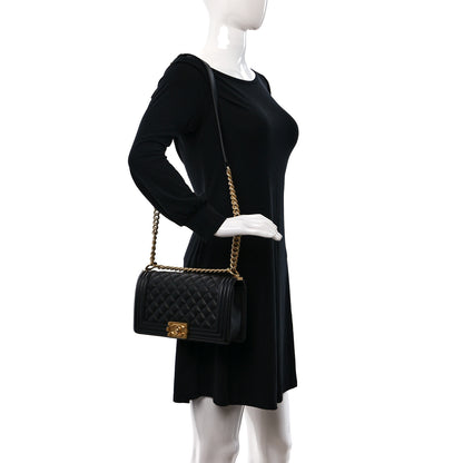 Chanel Caviar Quilted Medium Boy Flap Black 2 of 9