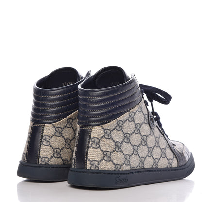 Gucci GG Plus Monogram Crocodile Embossed Coda Sneakers 39.5 Blue 4 of 12