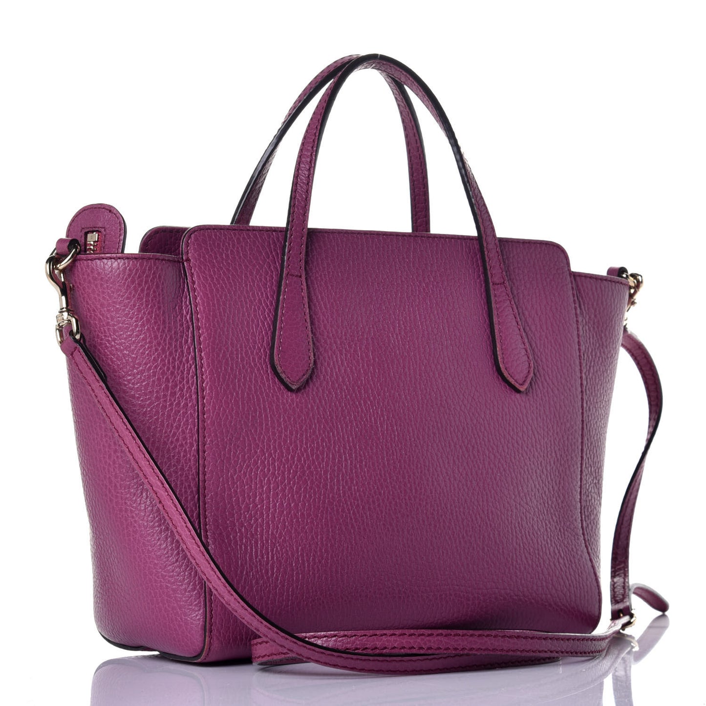 Dollar Calfskin Mini Swing Top Handle Bag Peonia Flower