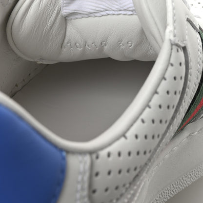 Gucci Calfskin Web Perforated Womens Platform 55mm Sneakers 39 White Bright Splash 8 of 9