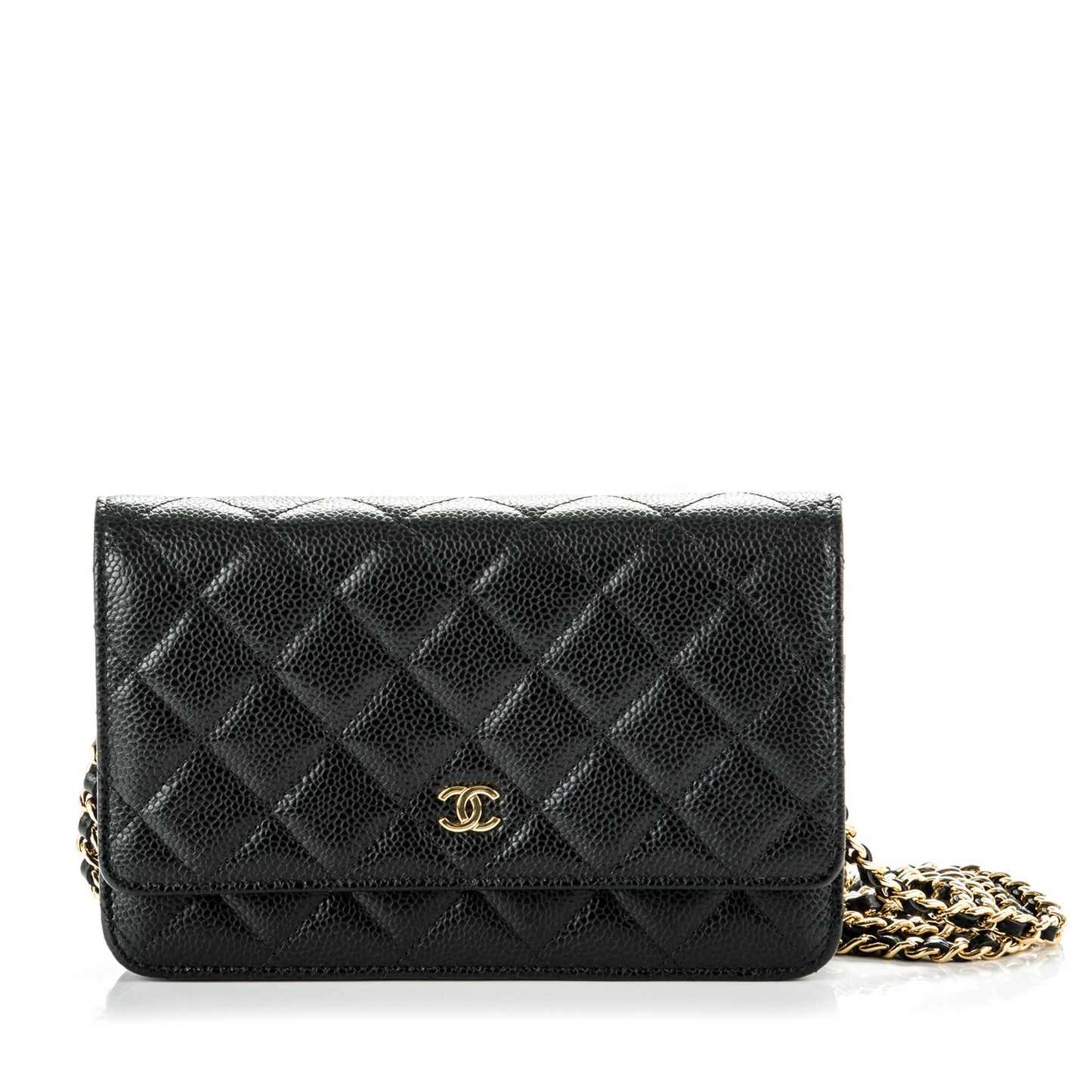 Caviar Quilted Wallet On Chain WOC Black