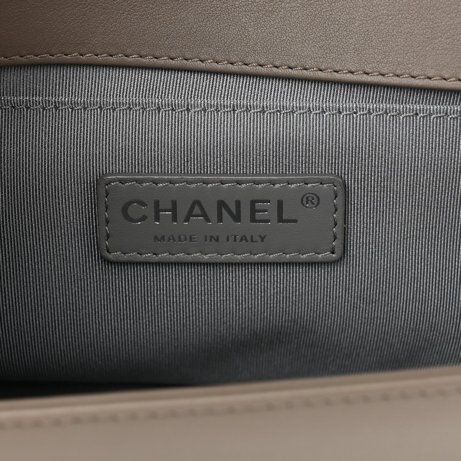 Chanel Calfskin Chevron Quilted Medium Boy Flap Grey 6 of 10