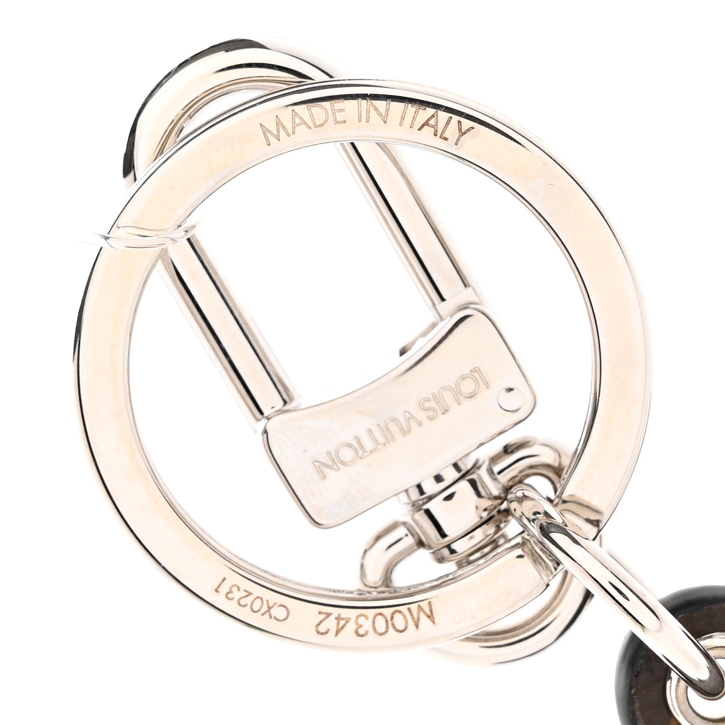Monogram Teddy Bear Bag Charm Key Holder Brown