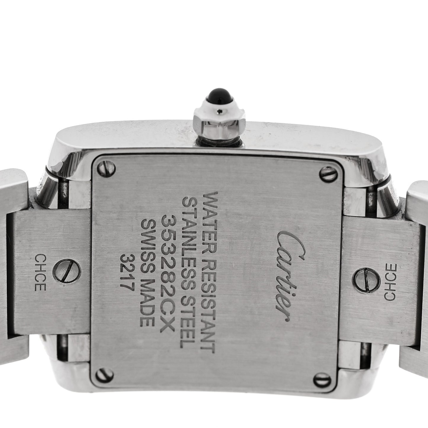 Stainless Steel Diamond Bezel 20mm Tank Francaise Quartz Watch