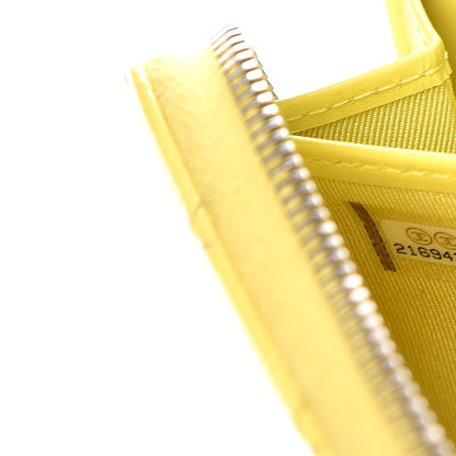 Chanel Patent Calfskin Quilted Large Gusset Zip Around Wallet Yellow 8 of 9