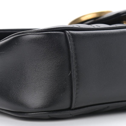 Gucci Calfskin Matelasse Mini GG Marmont Shoulder Bag Black 9 of 10