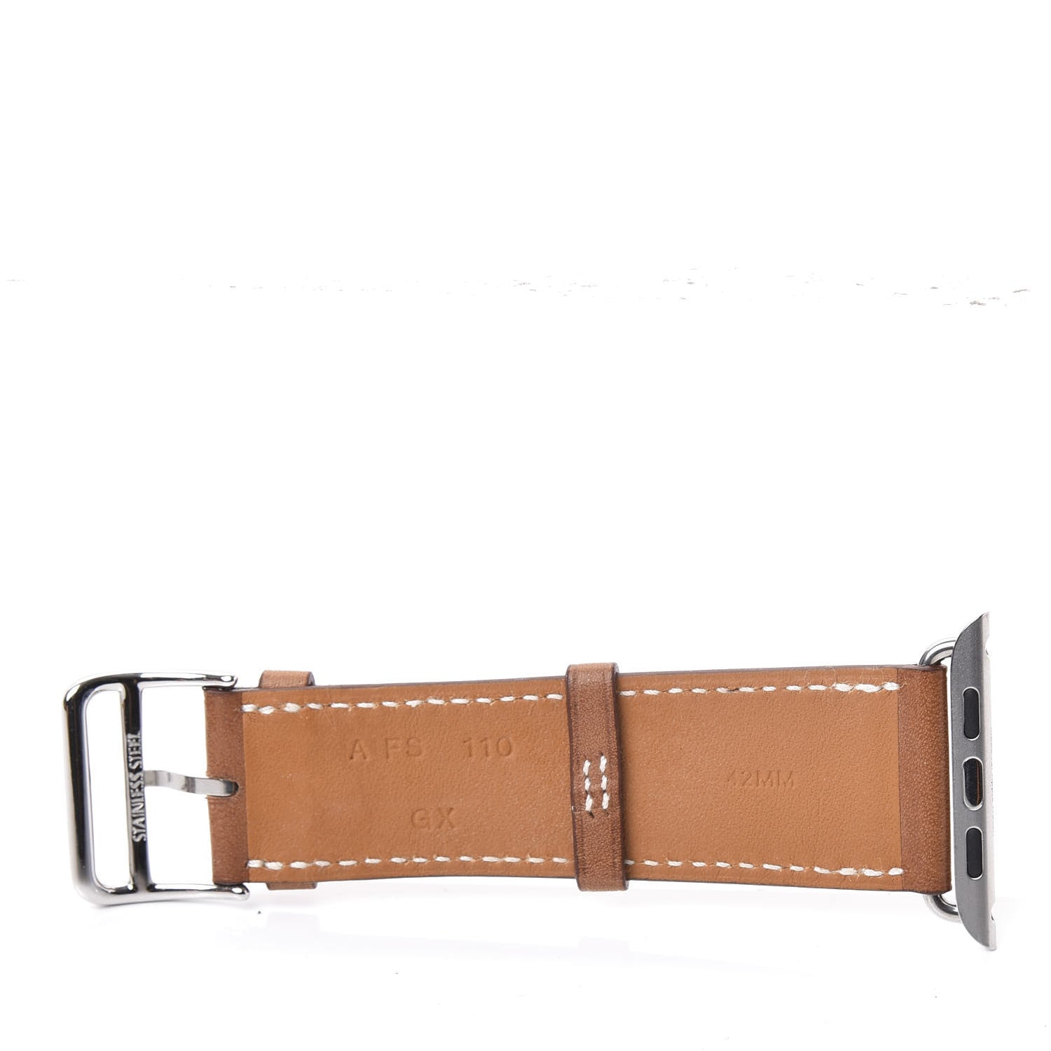 Hermes Barenia 42mm Apple Watch Single Tour Band Fauve 4 of 5
