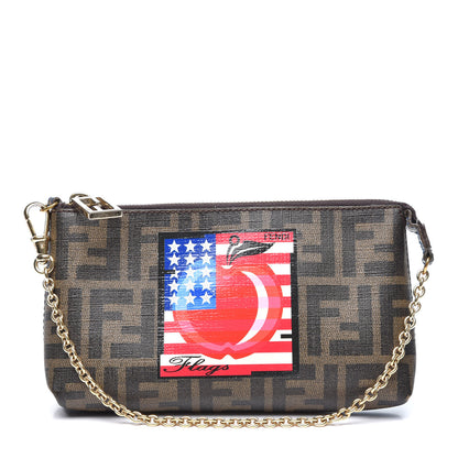 Fendi Zucca Spalmati American Flag Pochette Tobacco 1 of 9