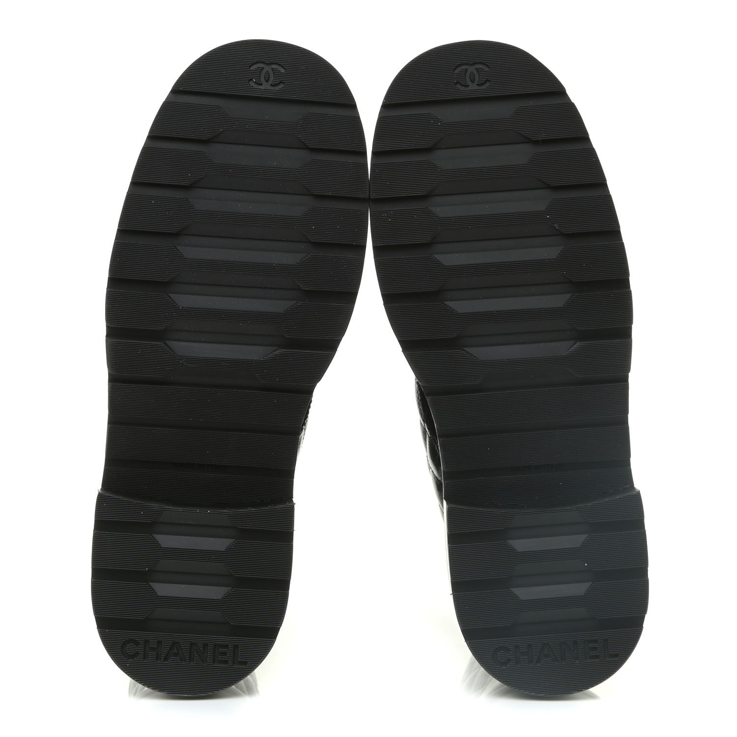 Chanel Shiny Calfskin Quilted Lace Up Combat Boots 36.5 Black 5 of 12