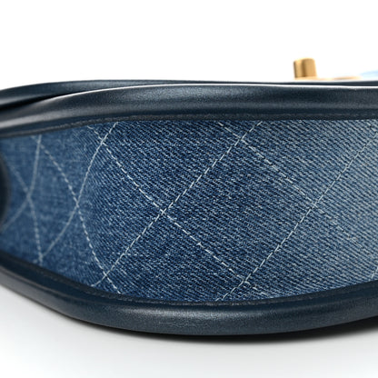 Chanel Washed Denim Quilted Small Messenger Flap Blue 9 of 11