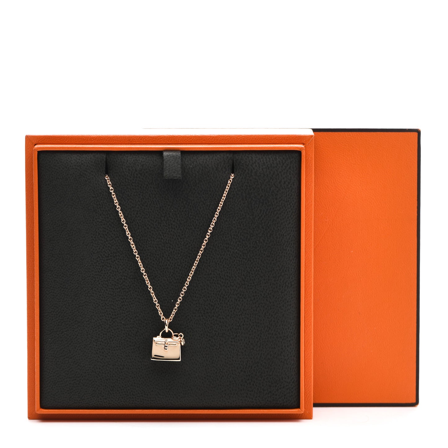 18K Rose Gold Diamond Birkin Pendant Necklace