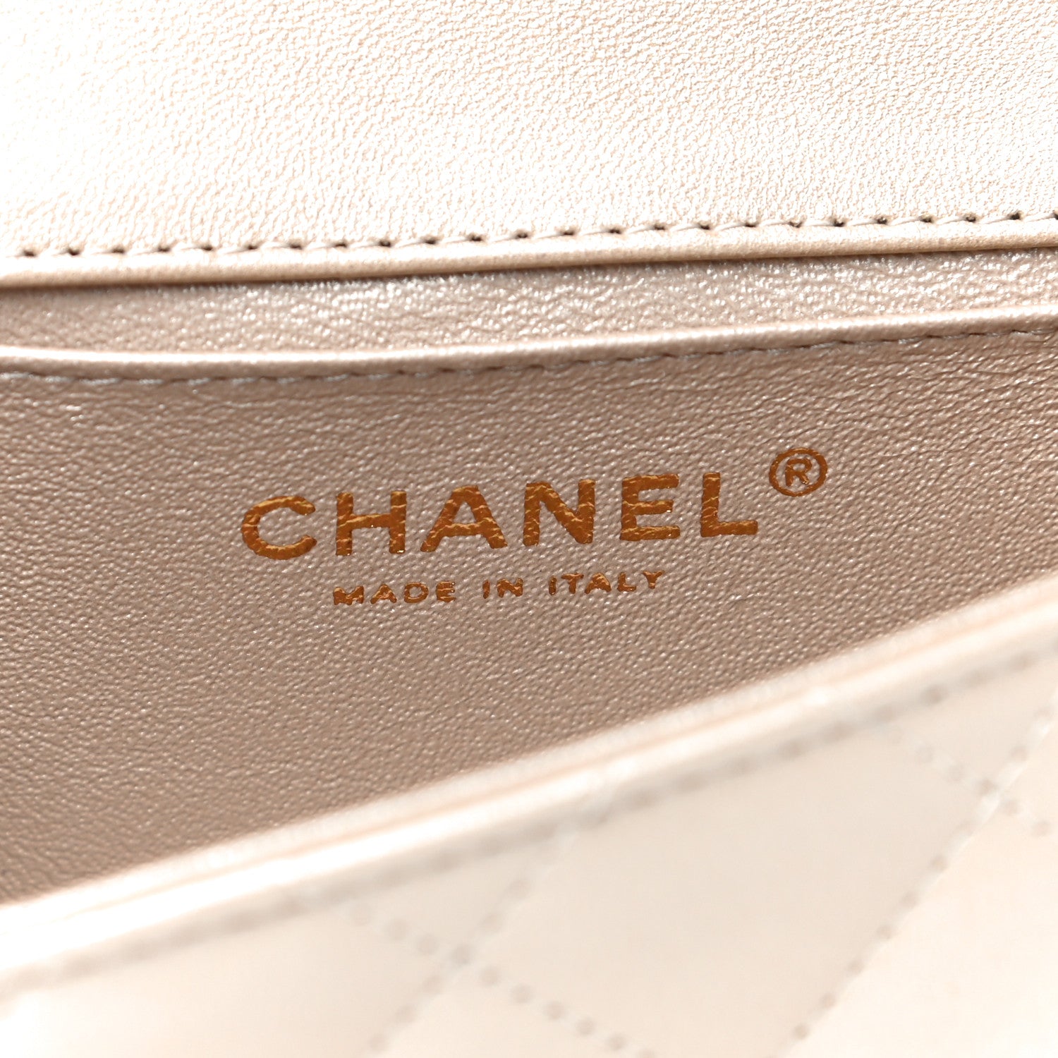 Chanel Metallic Lambskin Quilted Extra Mini V For Victory Flap Light Gold 6 of 11