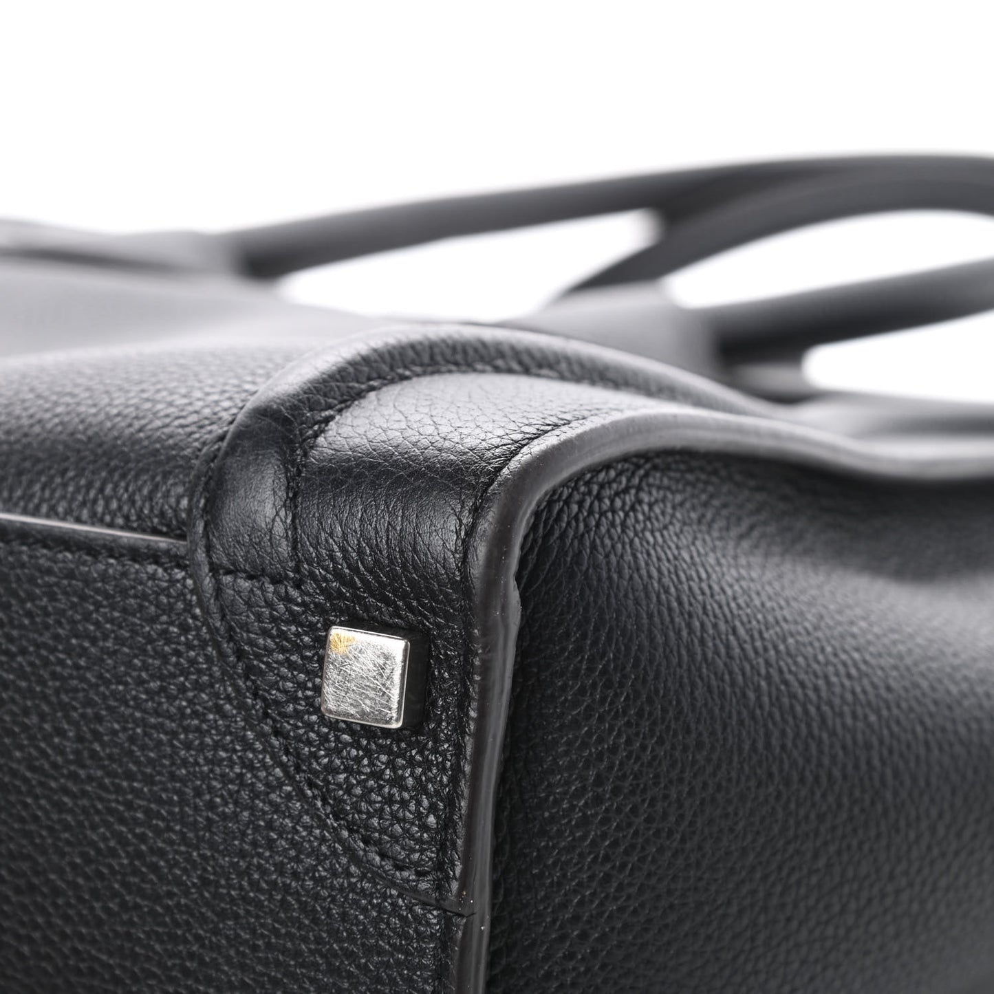 Drummed Calfskin Micro Luggage Black