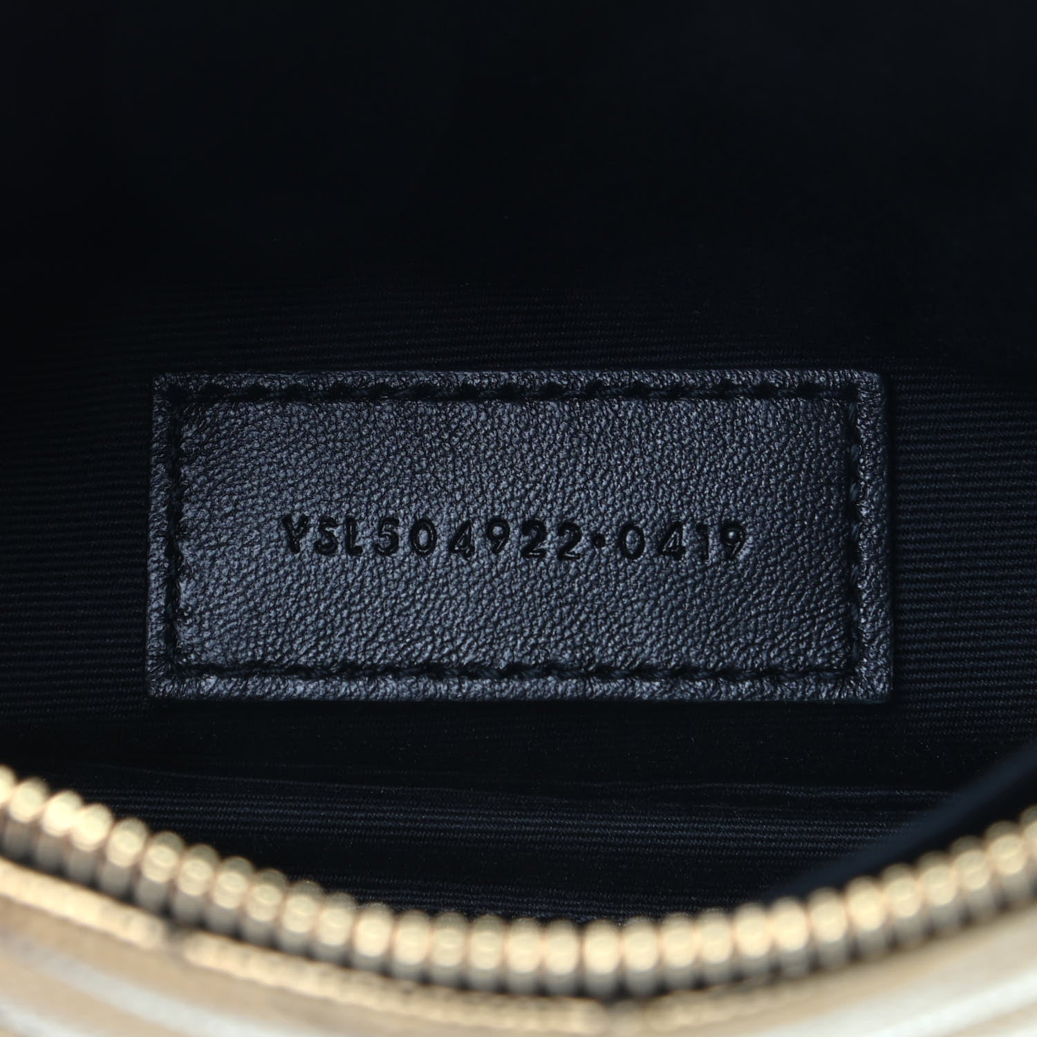 Saint Laurent Iridescent Grain De Poudre Matelasse Chevron Monogram Bill Pouch Gold 7 of 8