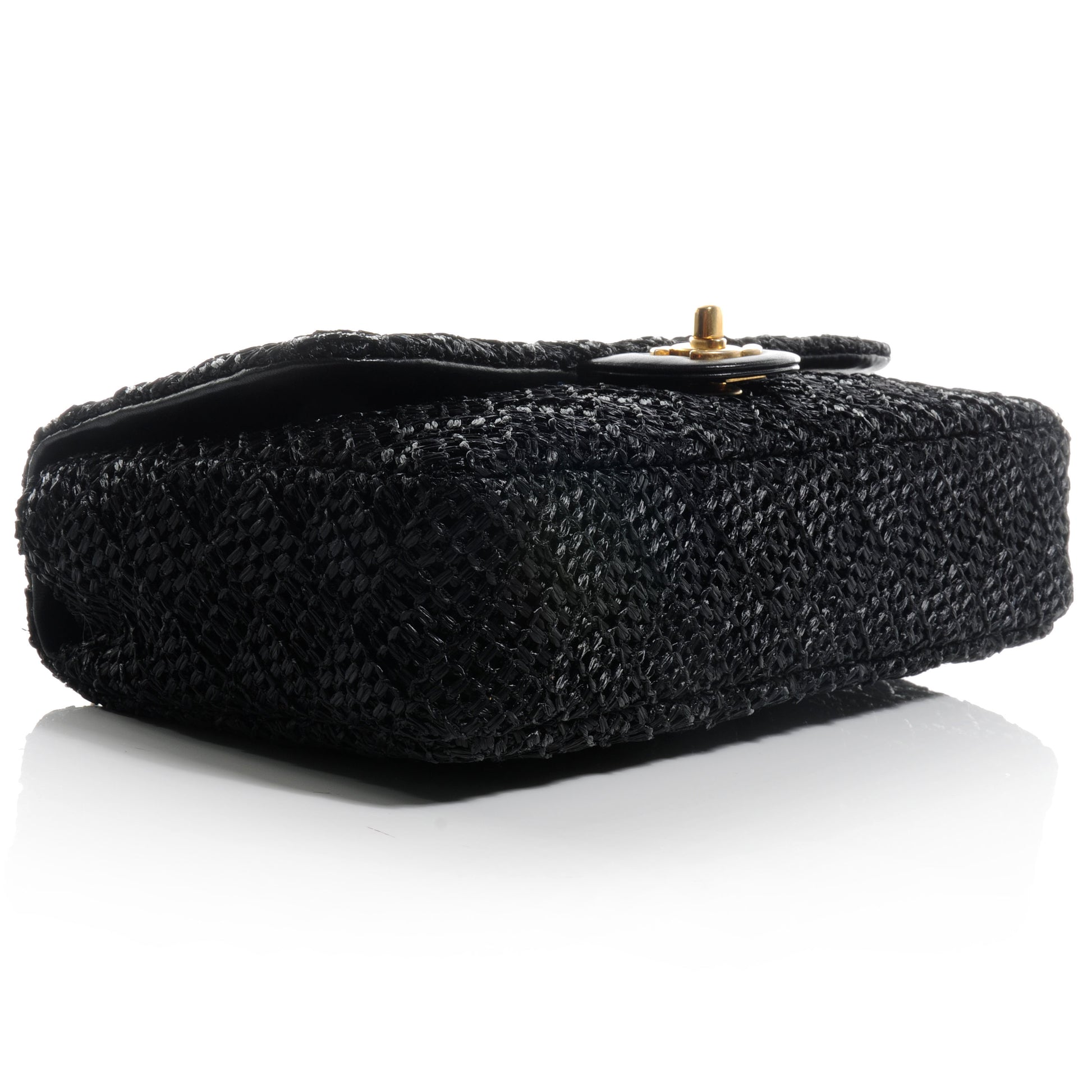 Chanel Woven Nylon Medium Flap Black 4 of 9