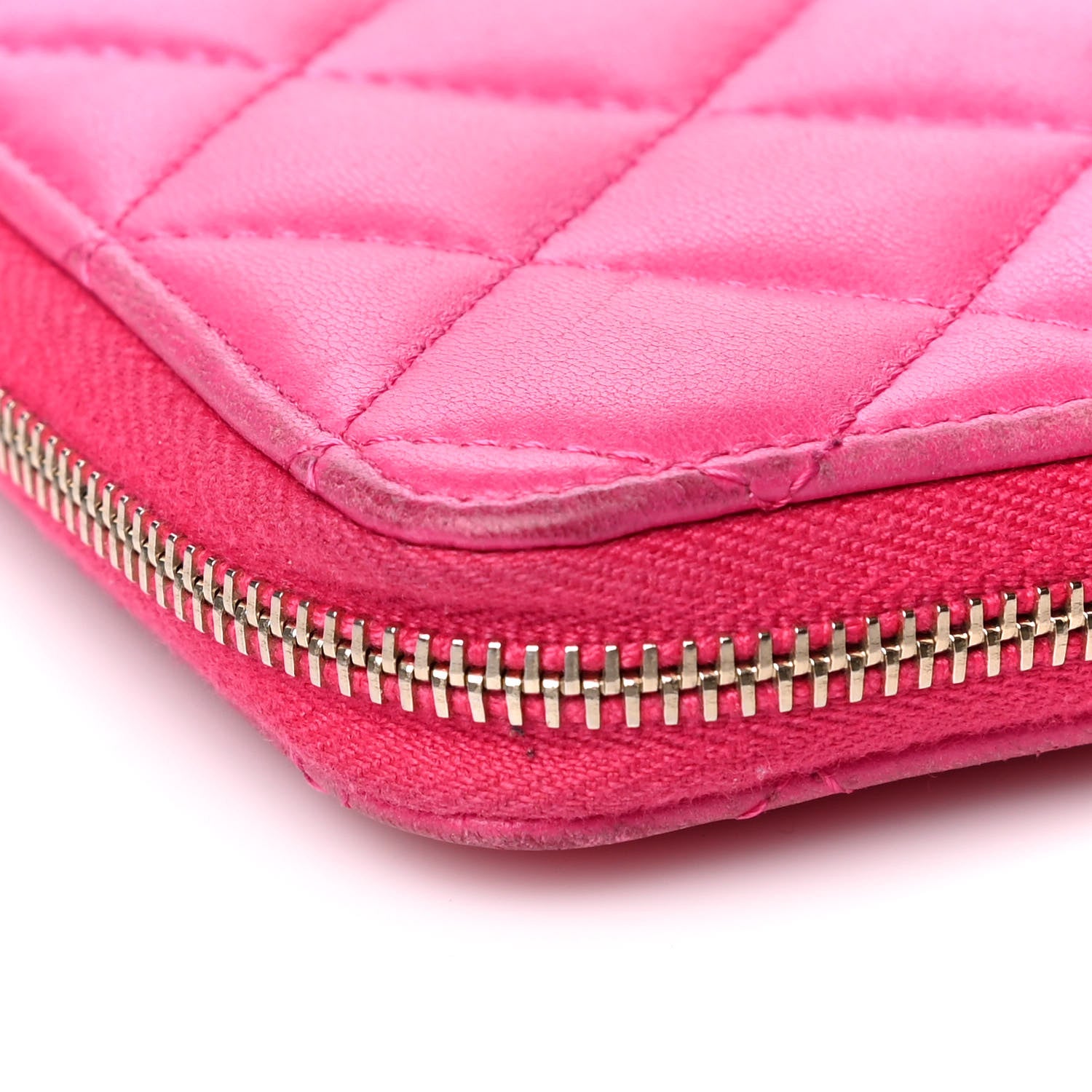 Chanel Lambskin Quilted Small Zip Around Wallet Pink 14 of 14