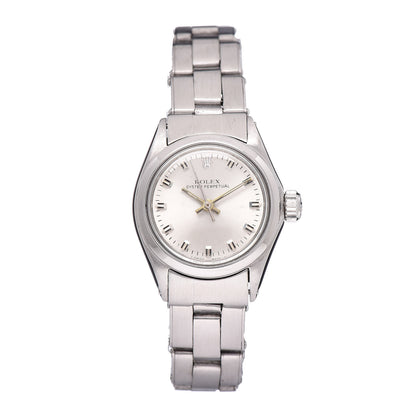 Rolex Stainless Steel 25mm Oyster Perpetual Watch Silver 6618 1 of 8