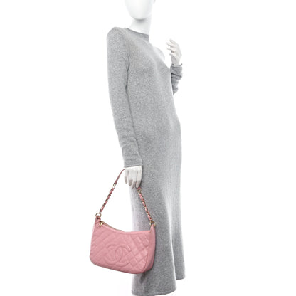 Chanel Caviar Quilted Timeless CC Shoulder Bag Pink 2 of 12