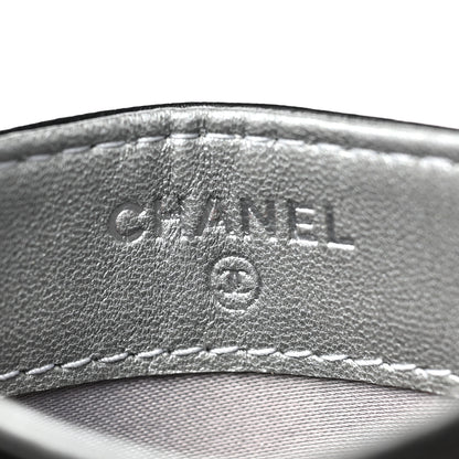 Chanel Lambskin Camellia Embossed Card Holder Black 6 of 10