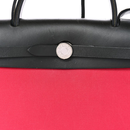 Hermes Vache Hunter Toile Herbag Zip 31 PM Rose Extreme Black 9 of 14