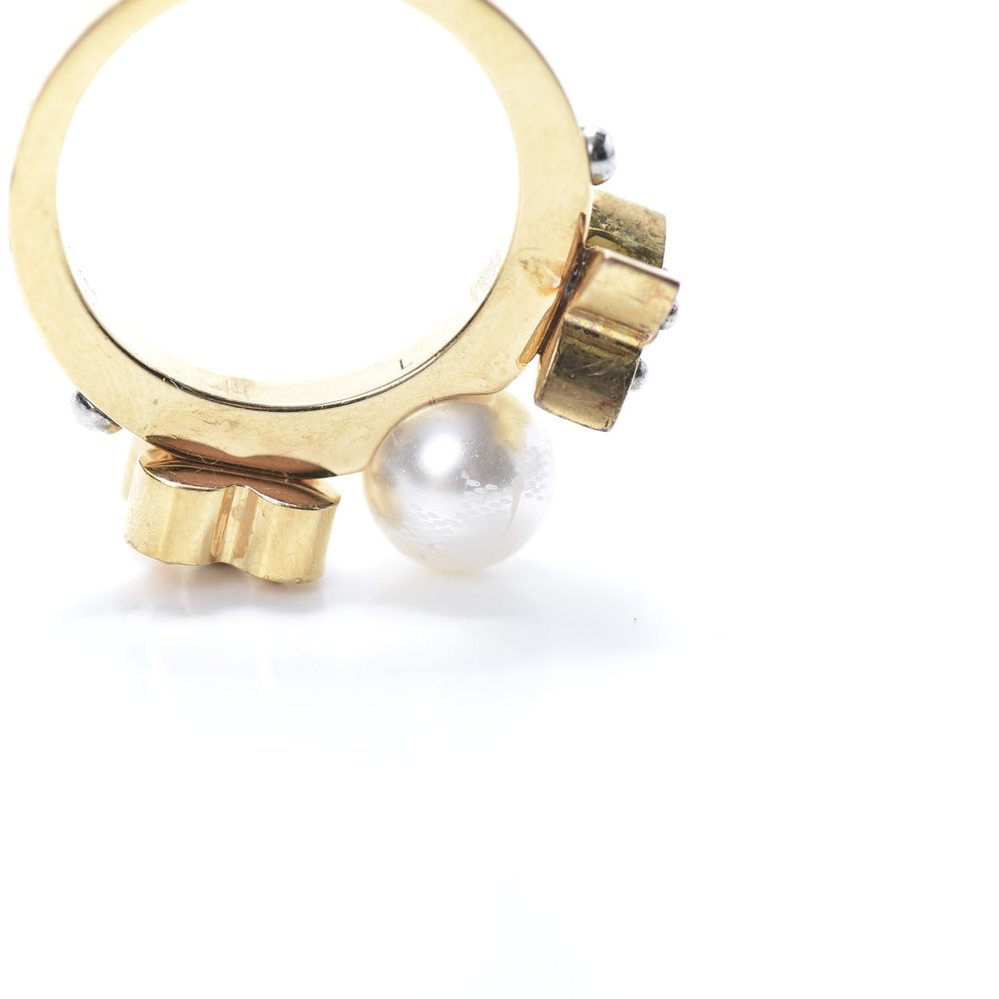 Charmy Pearl Ring L Gold