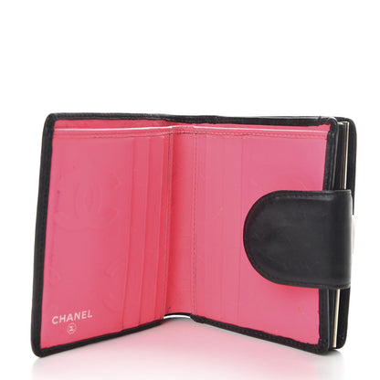 Chanel Calfskin Quilted Cambon Bi-Fold Wallet Black White 5 of 7