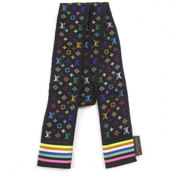 Louis Vuitton Silk Monogram Multicolor Bandeau Black 1 of 5