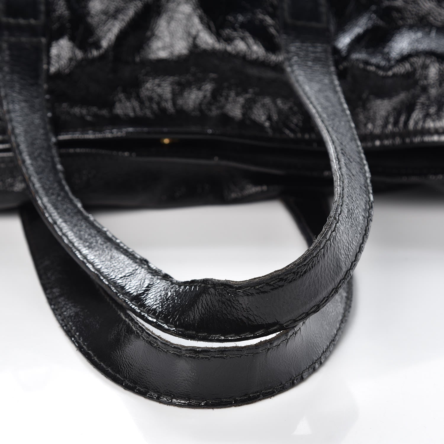 Saint Laurent Textured Patent Large Y-Mail Tote Black 8 of 13