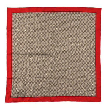 Gucci Modal Silk GG Monogram Big Gold Horsebit Fringe Shawl Red Gold 1 of 3