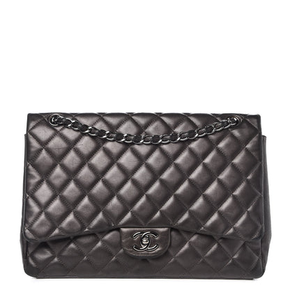 Chanel Lambskin Quilted Maxi Single Flap Grey 1 of 18
